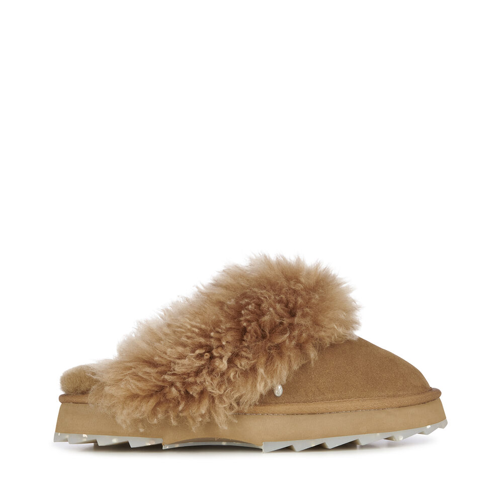 Brown Emu Jolie Sharky Curly Women's Slippers Canada 7963-CIGVA