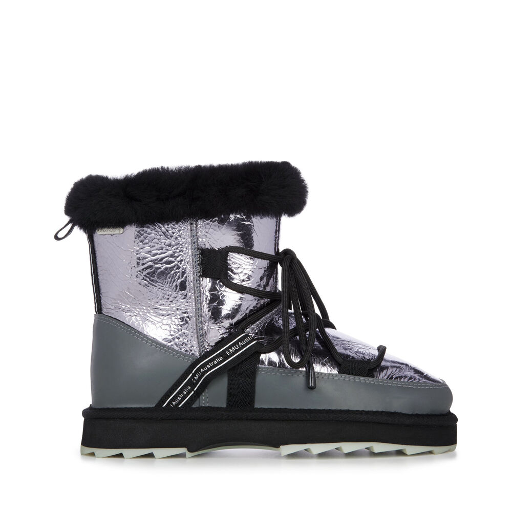 Dark Silver Emu Blurred Mirror Women's Boots Canada 1804-LZIEQ