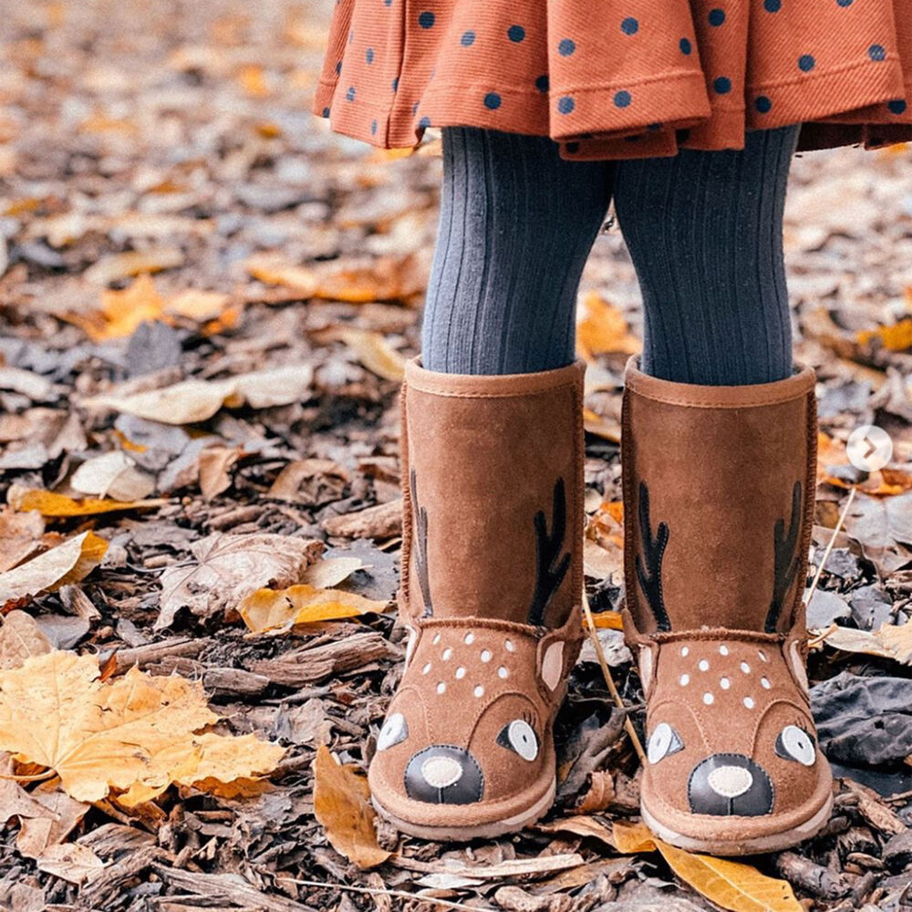 Brown Emu Deer Kids' Boots Canada 9076-UBGTR