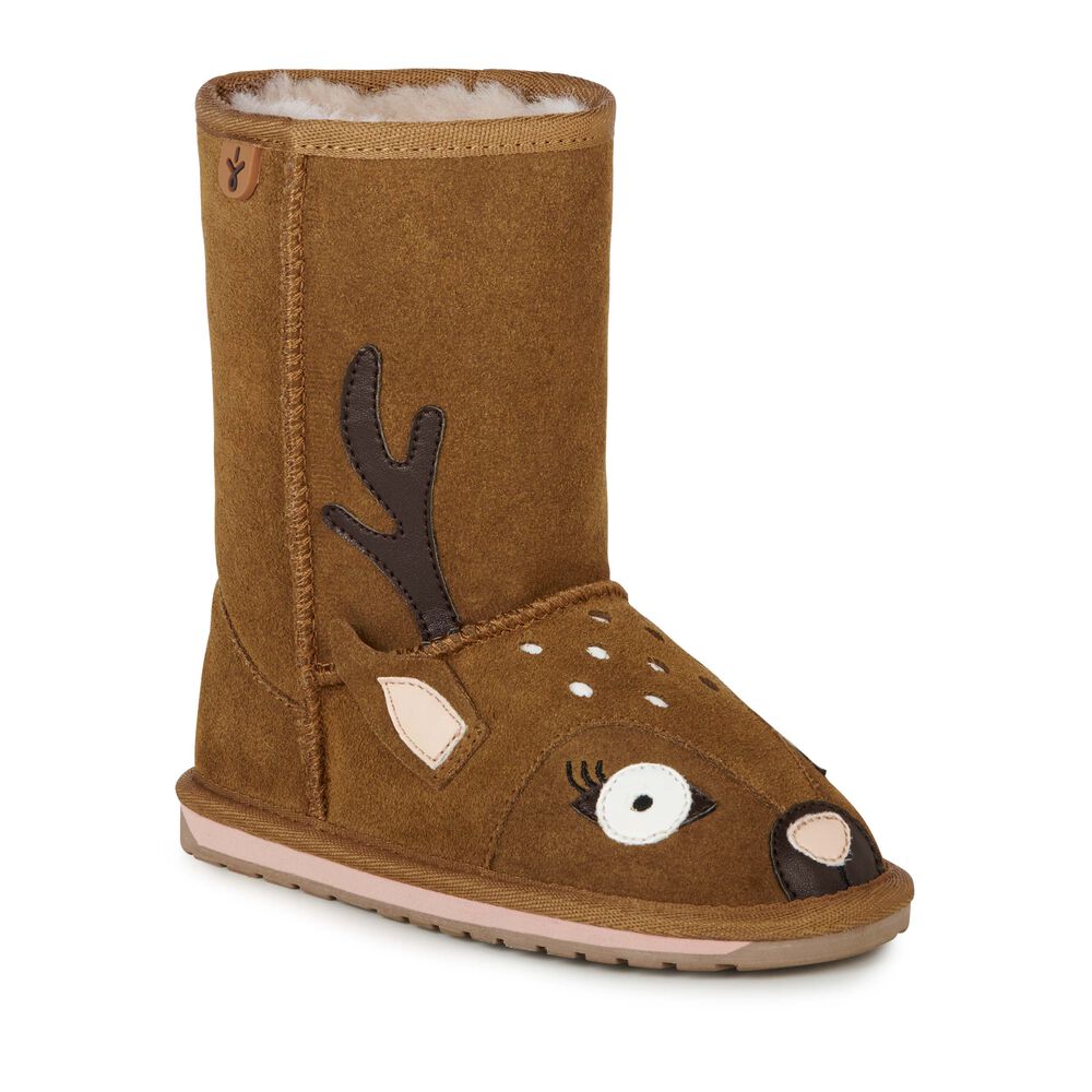 Brown Emu Deer Kids' Boots Canada 9076-UBGTR