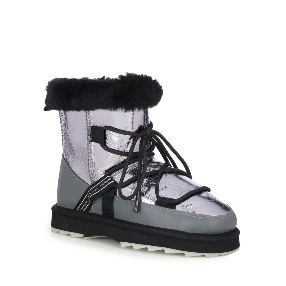 Dark Silver Emu Blurred Mirror Women's Boots Canada 1804-LZIEQ