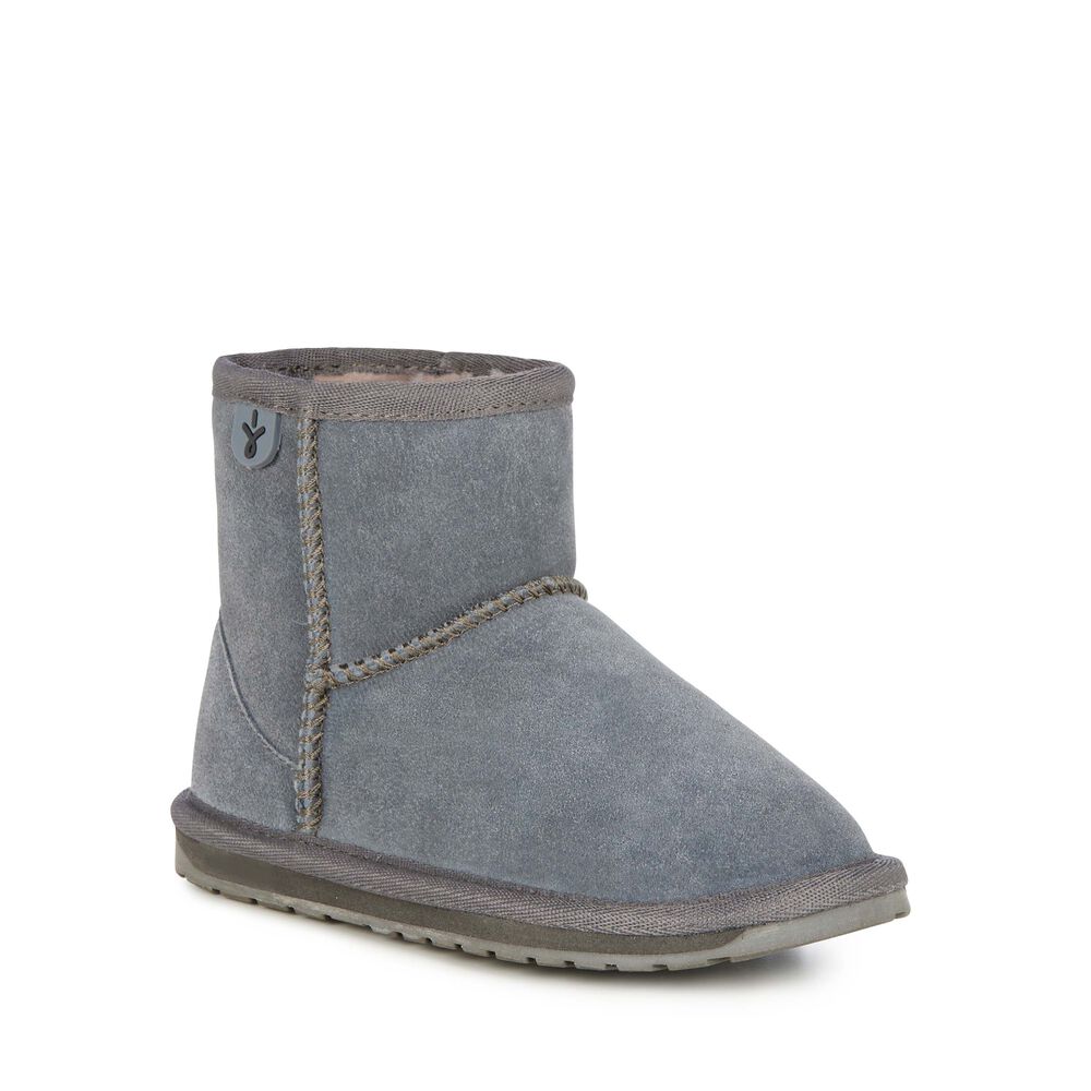 Deep Grey Emu Wallaby Mini Teens Kids' Boots Canada 4613-GMKQH