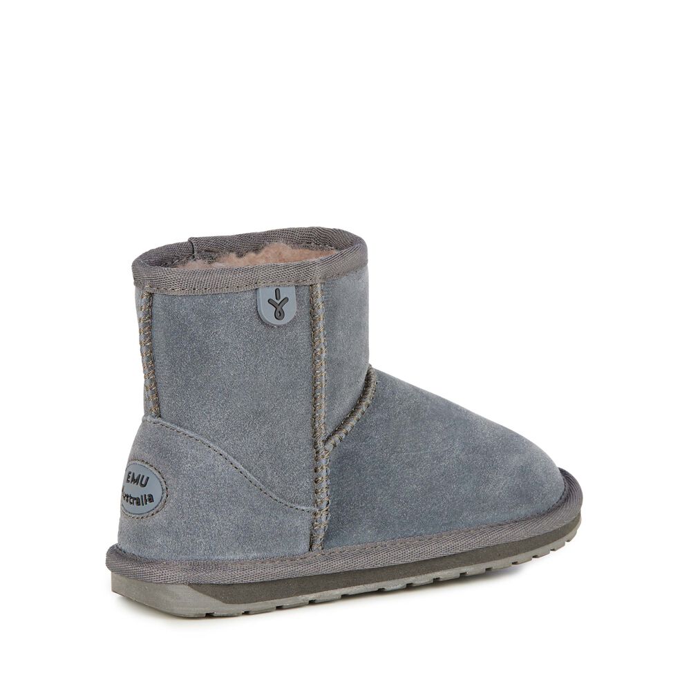 Deep Grey Emu Wallaby Mini Teens Kids' Boots Canada 4613-GMKQH