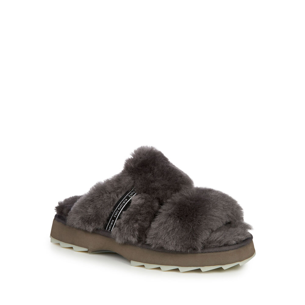 Deep Grey Emu Wobbegong Women's Slippers Canada 7490-SRWLJ