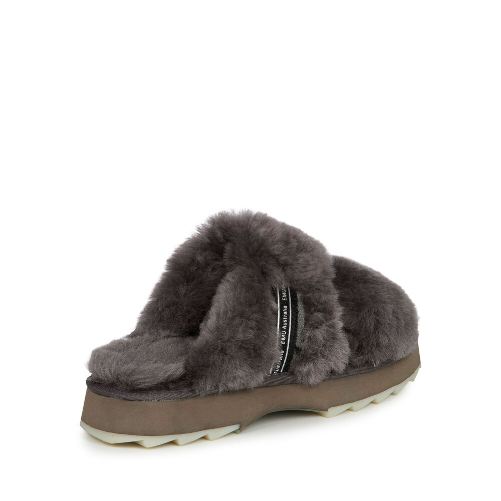 Deep Grey Emu Wobbegong Women's Slippers Canada 7490-SRWLJ