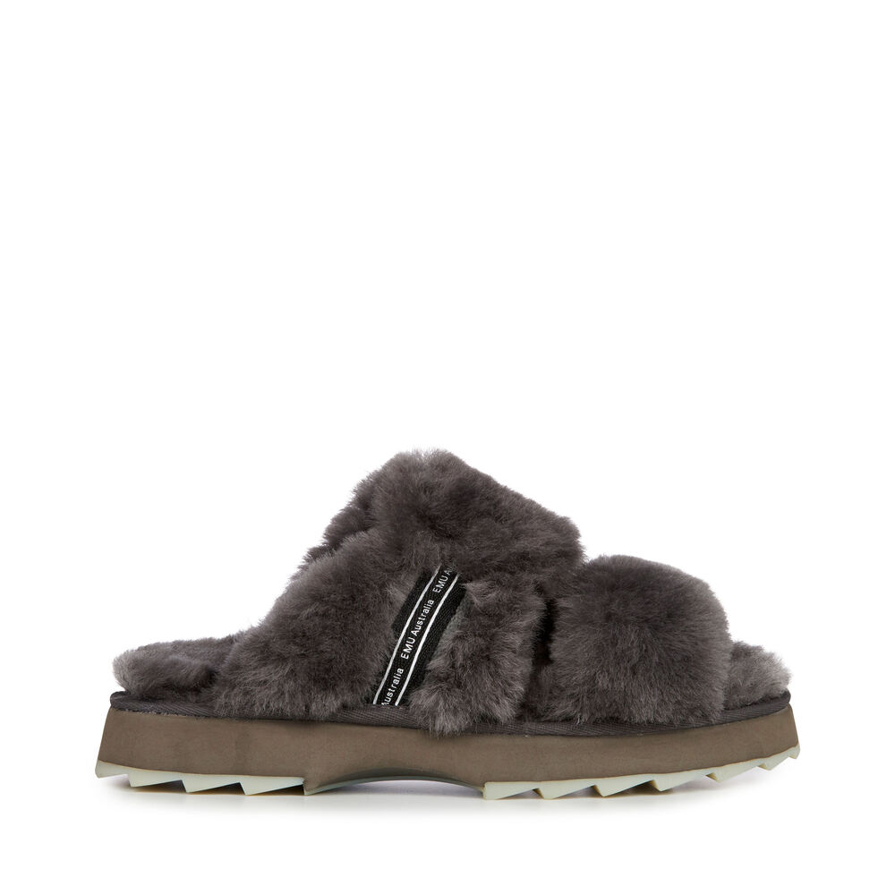 Deep Grey Emu Wobbegong Women\'s Slippers Canada 7490-SRWLJ