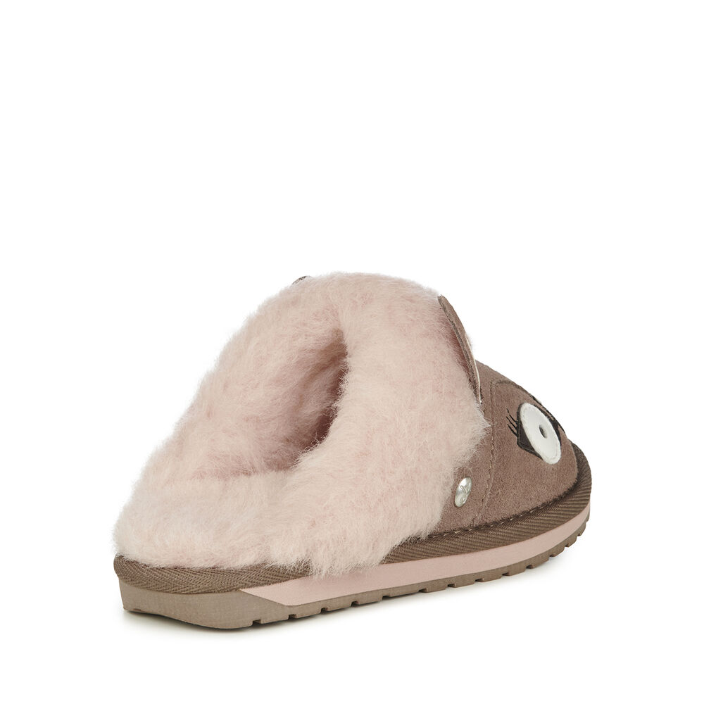 Khaki Emu Doe Kids' Slippers Canada 3207-VGFMN