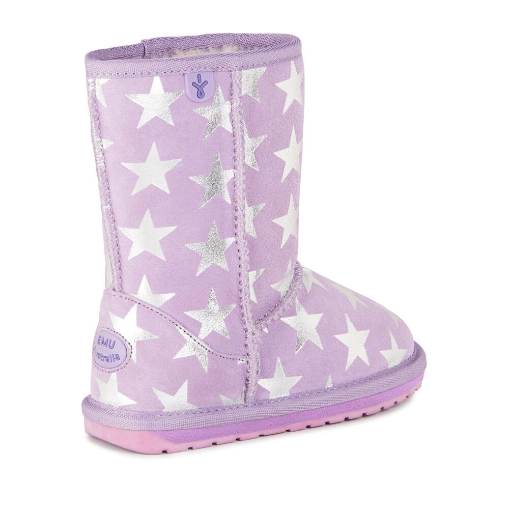 Lavender Emu Starry Night Kids' Boots Canada 2051-NQIUC