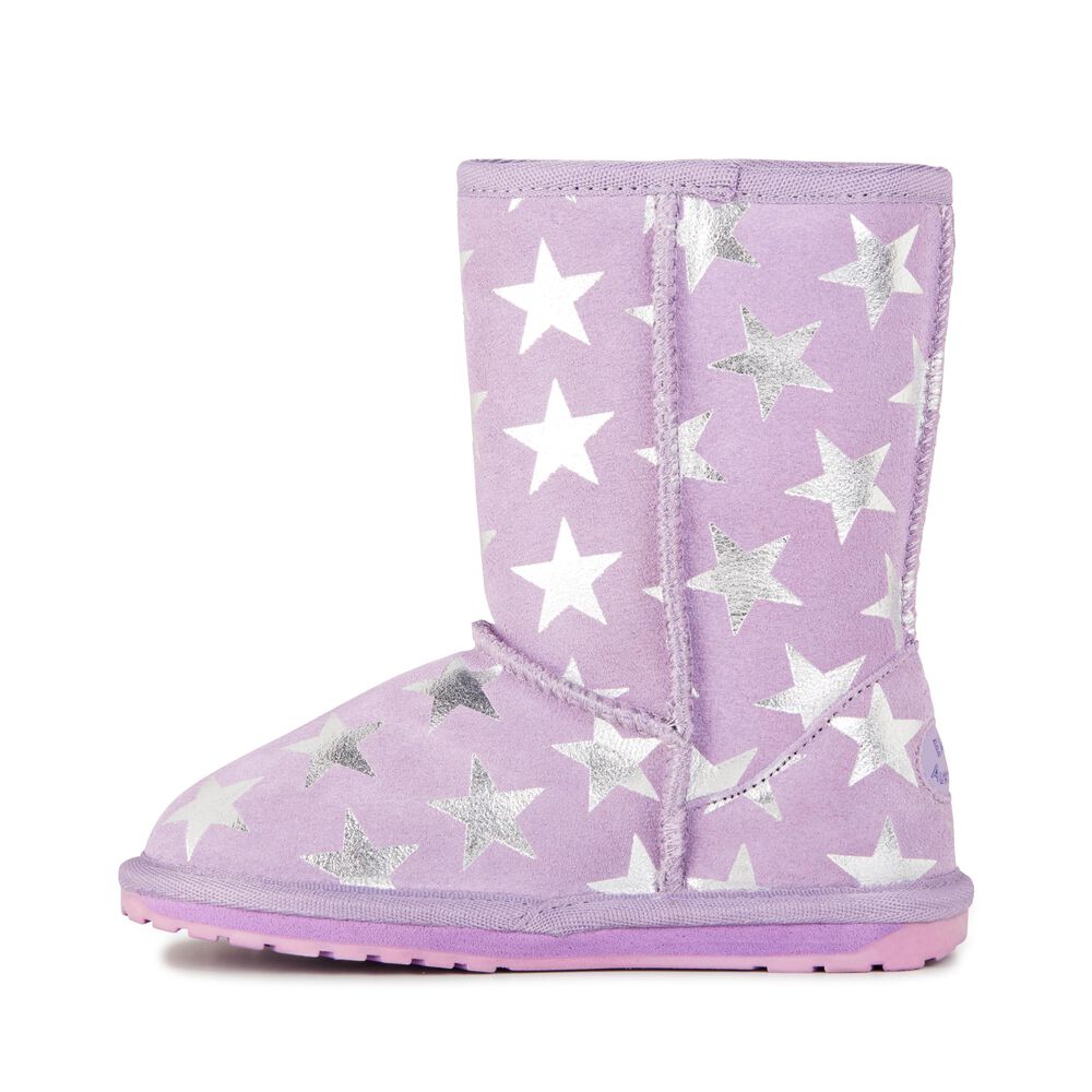 Lavender Emu Starry Night Kids' Boots Canada 2051-NQIUC