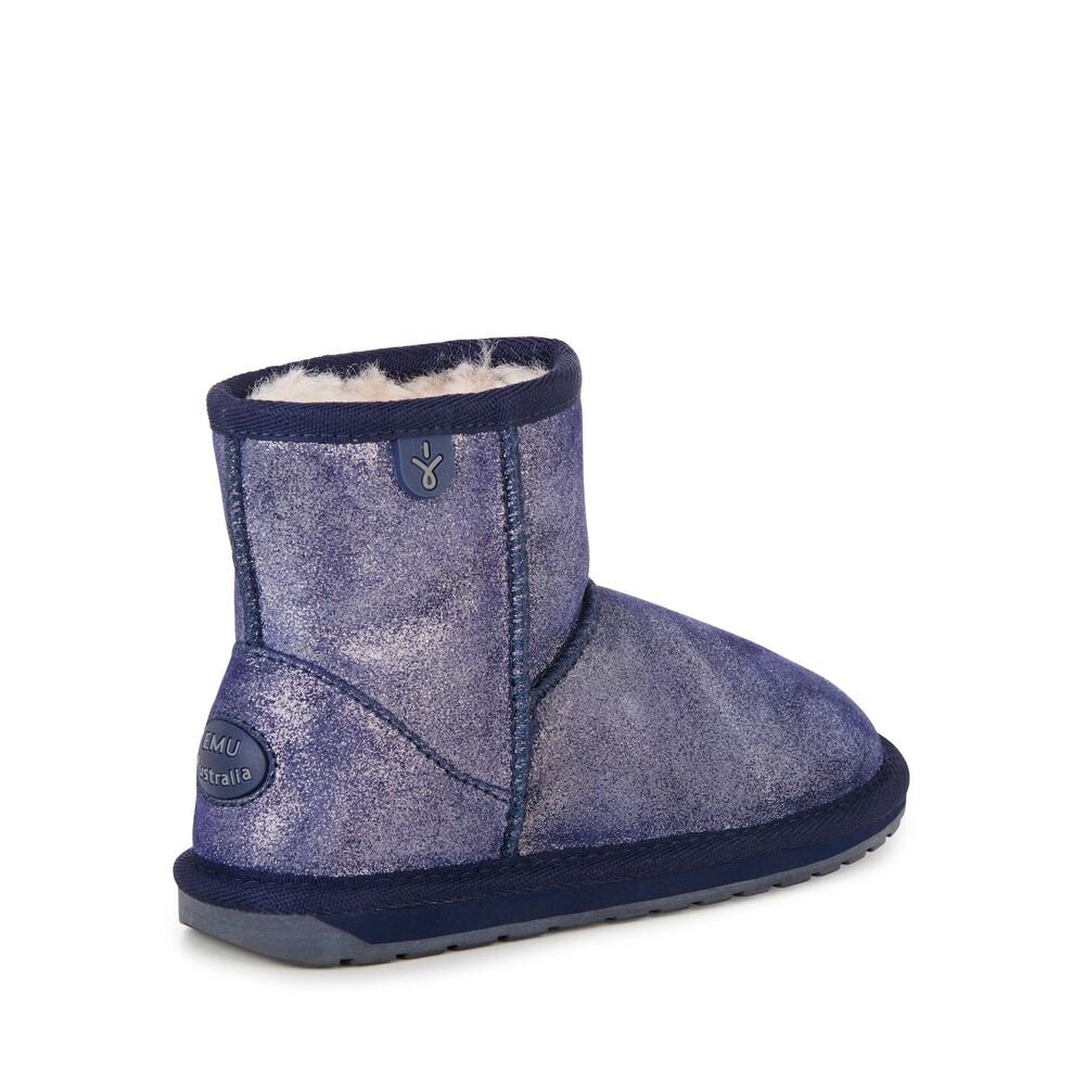 Navy Emu Wallaby Mini Metallic Kids' Boots Canada 9386-DHZEX