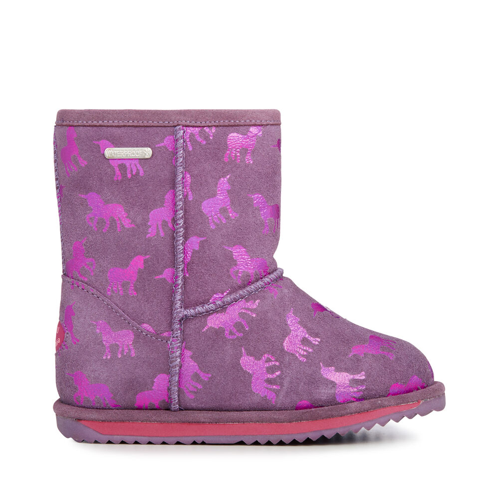 Purple Emu Rainbow Unicorn Brumby Kids\' Boots Canada 1763-YZUNP